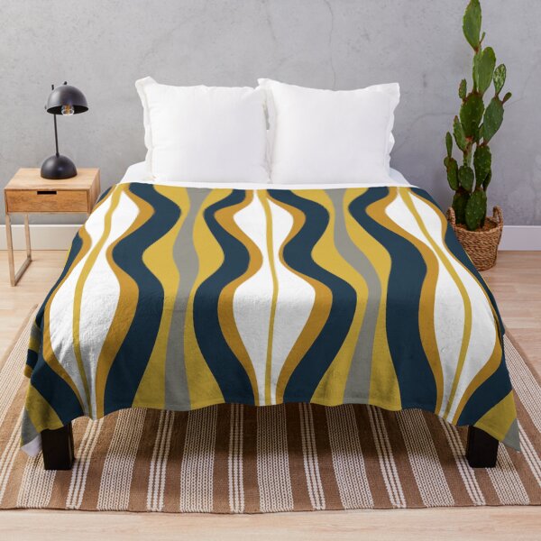Item preview, Hourglass Abstract Midcentury Modern Pattern in Mustard Yellow, Navy Blue, Grey, and White designed and sold by kierkegaard.
