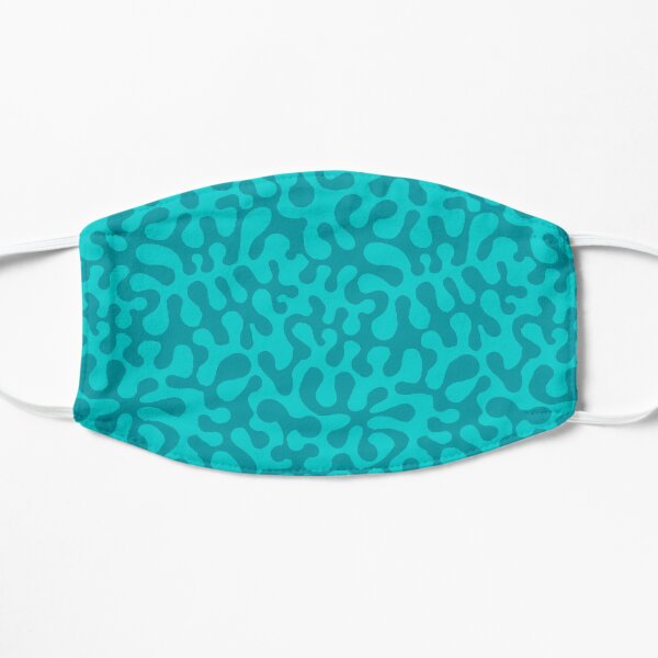 Abstract retro summer teal groovy pattern Mask
