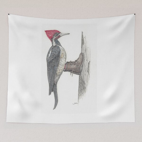 Item preview, Woodpecker in logging boots designed and sold by JimsBirds.