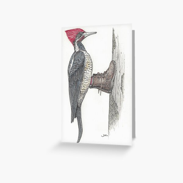 Item preview, Woodpecker in logging boots designed and sold by JimsBirds.