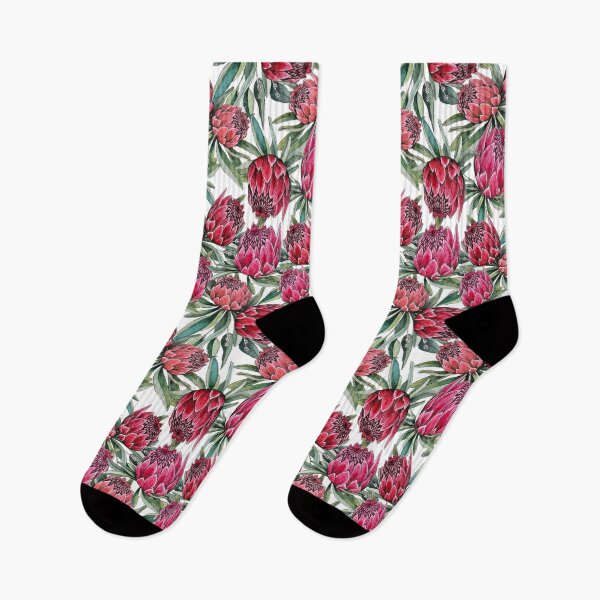 Item preview, Protea flower Watercolor on white designed and sold by MagentaRose.