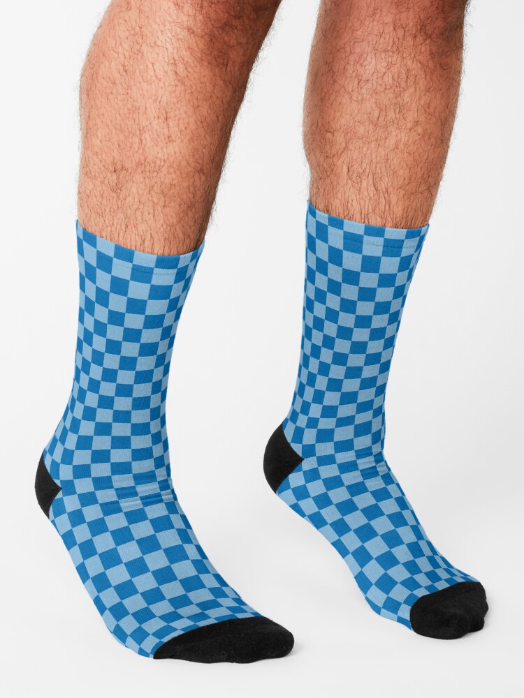"Checkered Blue and Light Blue Pattern" Socks for Sale by bluehugo
