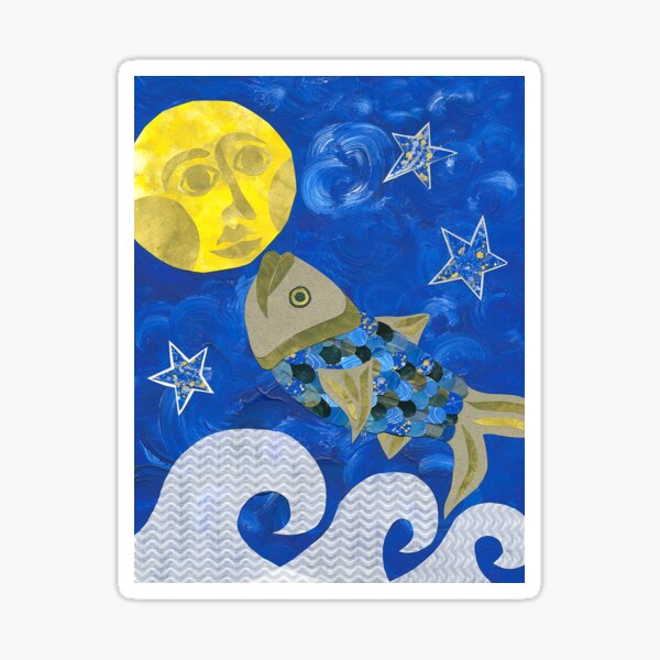 Vista previa del artículo con la obra «Pez luna», diseñado y vendido por darsworld.
