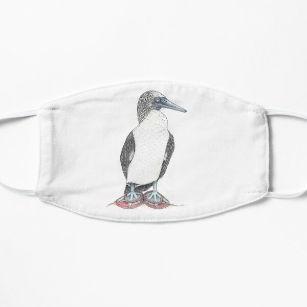 Blue footed booby in flip flops Flat Mask