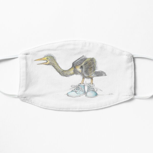 Baby blue heron in baby boots Flat Mask