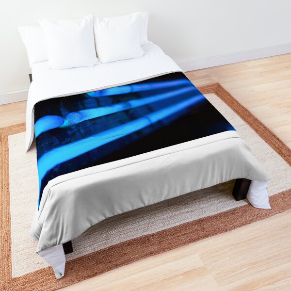 Neon Tube Comforters Redbubble - blue neon lights singal roblox