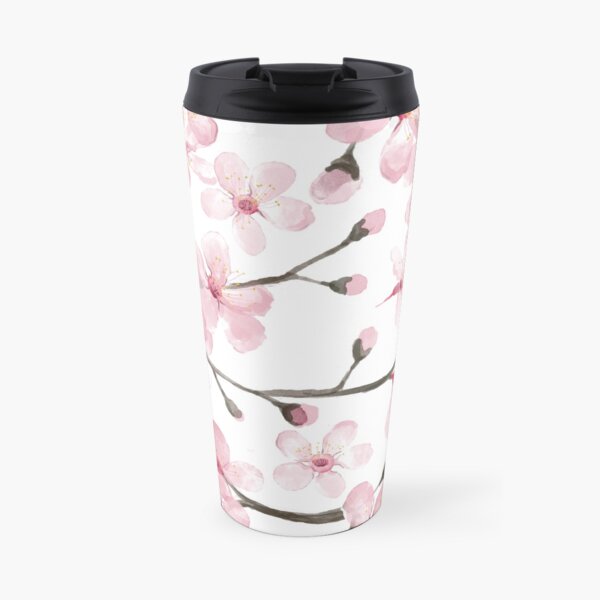 Cherry Blossom watercolor fashion and home decor by Magenta Rose Designs Travel Mug
