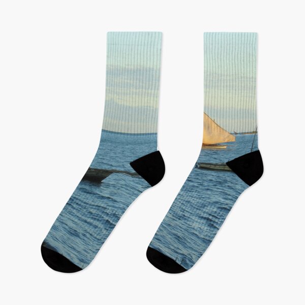 Item preview, Fishing Boats Sailboats Yellow Sail Seascape designed and sold by worldways.