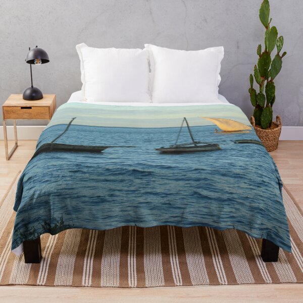 Item preview, Fishing Boats Sailboats Yellow Sail Seascape designed and sold by worldways.