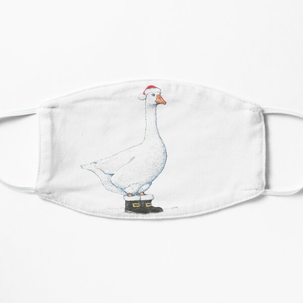 Snow Goose in Santa boots Flat Mask
