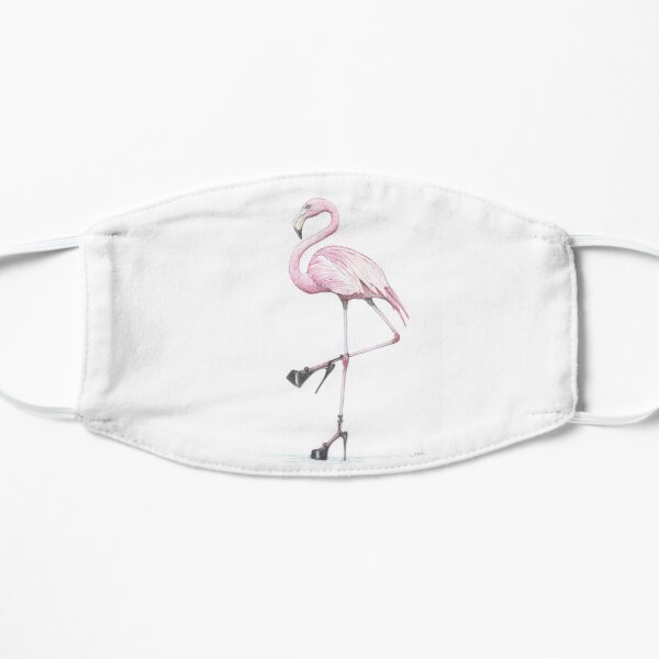 flamingo in stilettos Flat Mask
