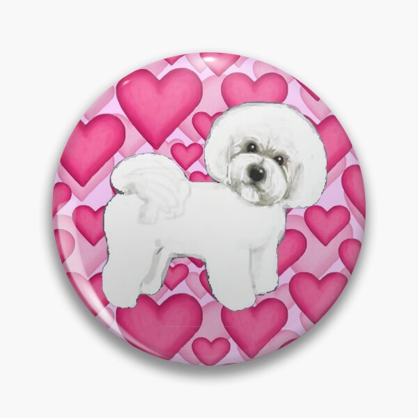 Item preview, Bichon Frise Valentines Day Love hearts in pink designed and sold by MagentaRose.