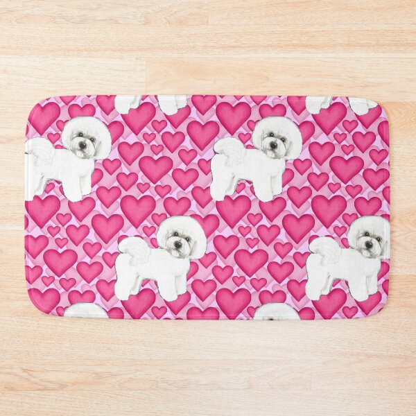 Item preview, Bichon Frise Valentines Day Love hearts in pink designed and sold by MagentaRose.