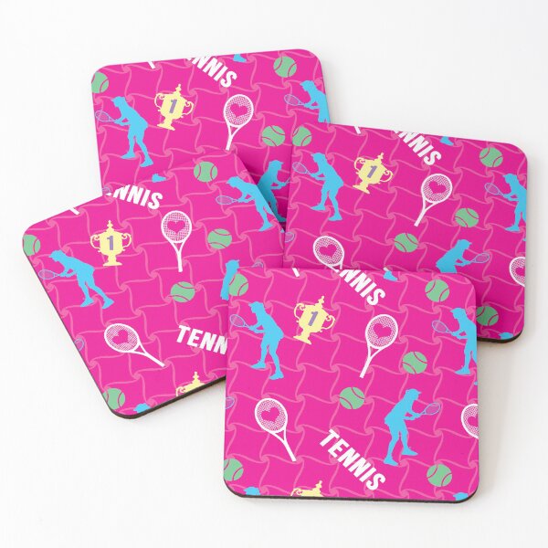 Item preview, Tennis pattern with female tennis players on pink  designed and sold by EvieWoj.