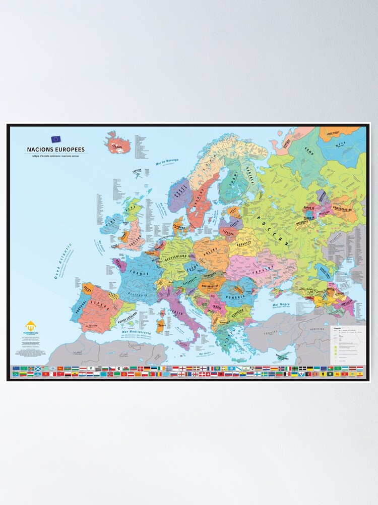 Poster ''"Nacions Europees" : Carte des nations historiques d'Europe (en catalan)' : autre vue