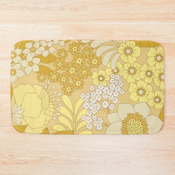 Item preview, Yellow, Ivory & Brown Retro Floral Pattern designed and sold by Eyestigmatic.