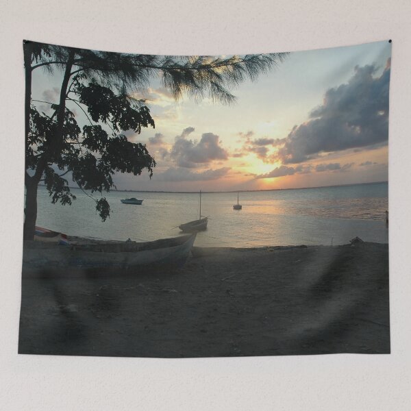 Item preview, Tropical Beach Boats Sunrise Africa designed and sold by worldways.