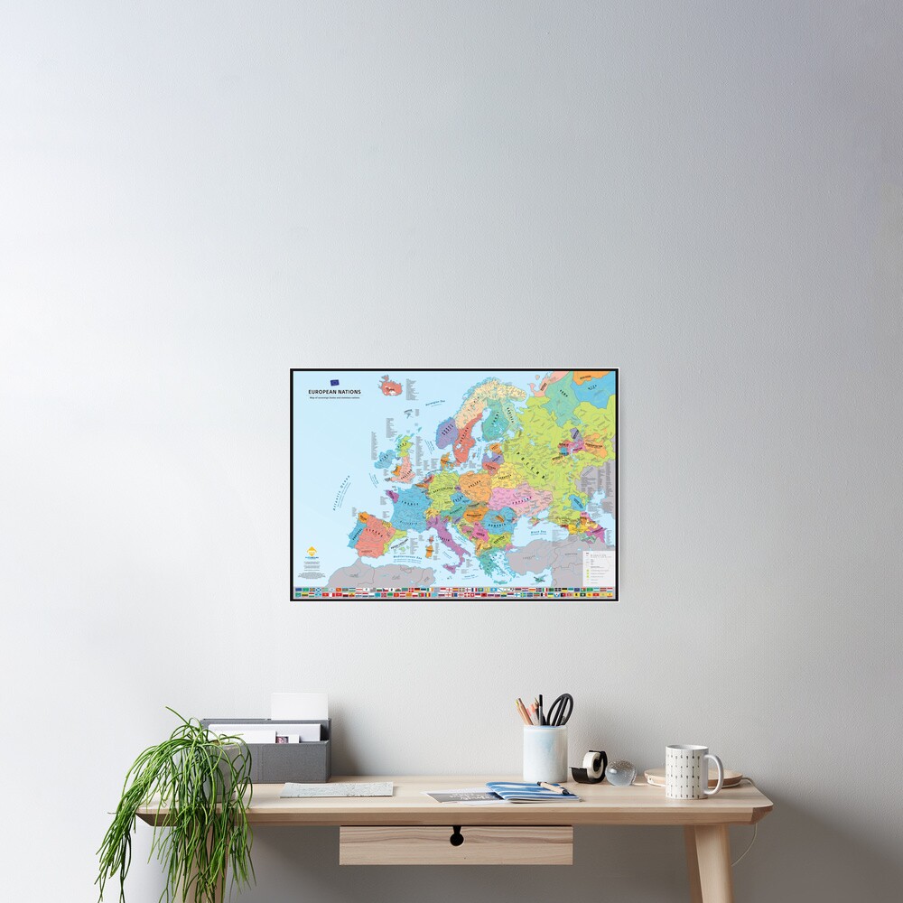 Poster « "European Nations" : Carte des nations historiques d'Europe (en anglais)»