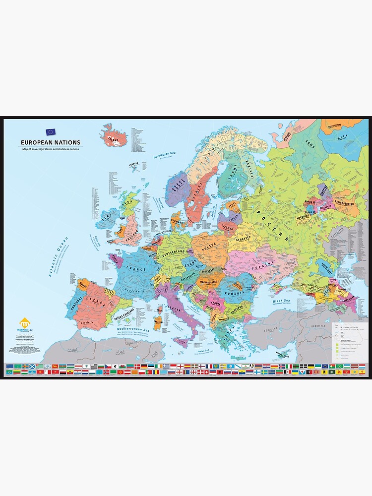 « "European Nations" : Carte des nations historiques d'Europe (en anglais) » par Multinatio