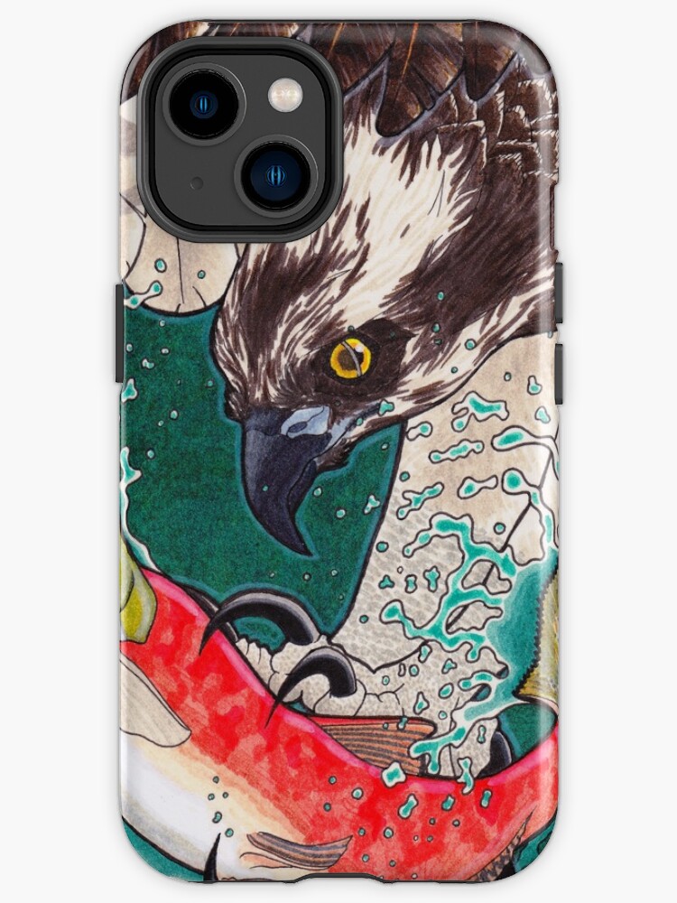 Funda de iPhone «Caza de águila pescadora para salmón» de danibeez |  Redbubble