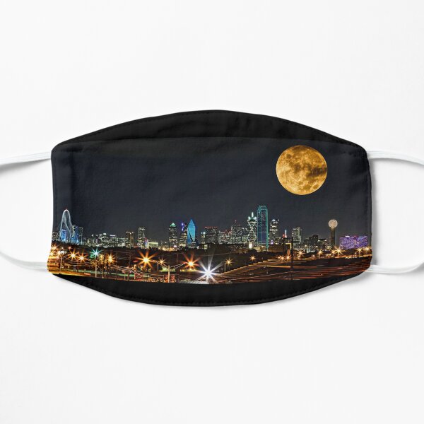 Dallas Skyline Supermoon 2015 Flat Mask