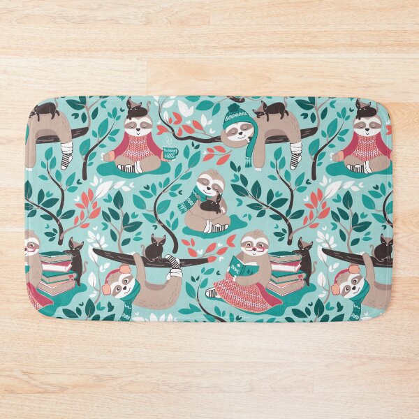 Item preview, Hygge sloth // aqua and orange designed and sold by SelmaCardoso.