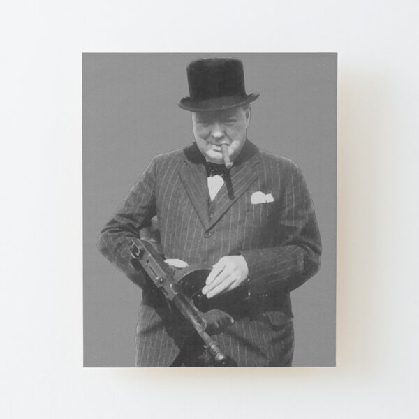 Sir Winston Churchill Wood Mounted Print