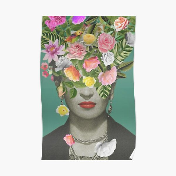 Frida khalo T shirt floral Poster