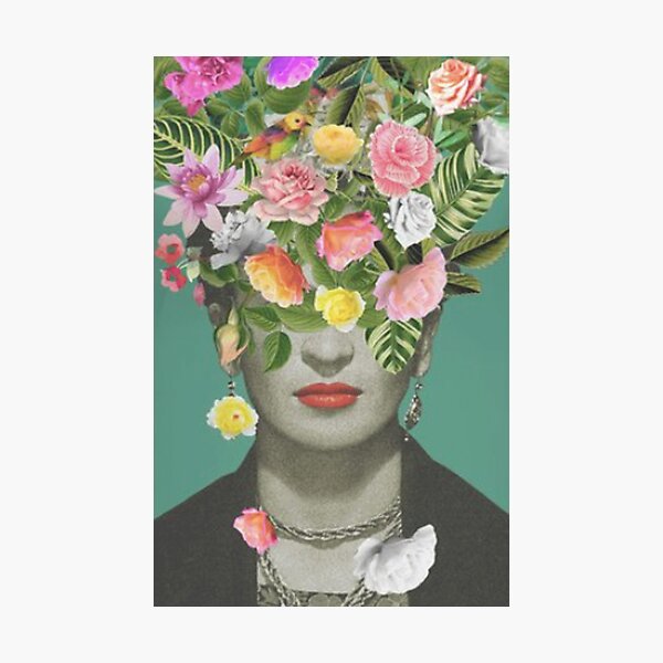 Frida khalo T shirt floral Photographic Print