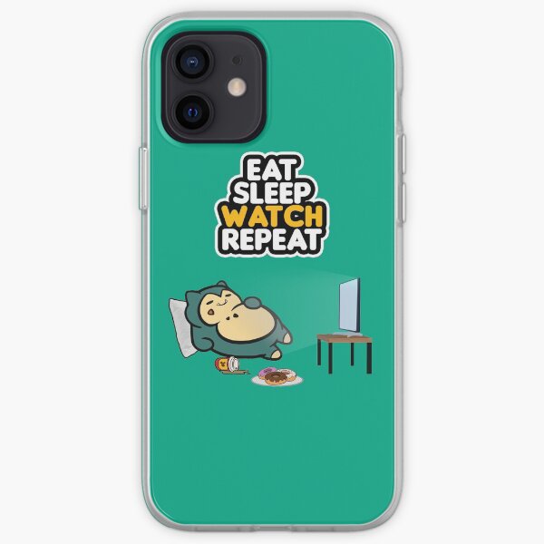 Eat, Sleep, Watch, Repeat. Quarantine and chill art iPhone Soft Case