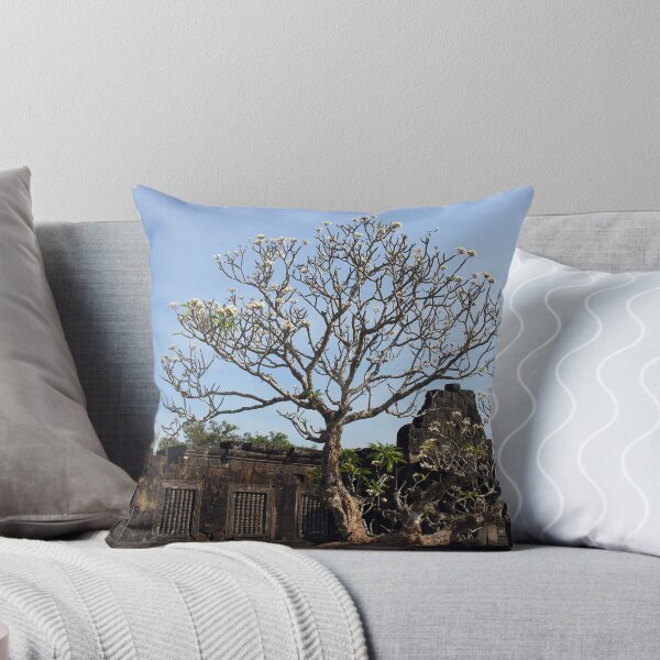 Item preview, Khmer Temple Facade and Flowering Tree, Champasak, Laos  designed and sold by worldways.