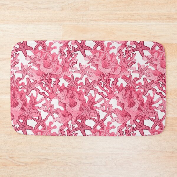 Item preview, Pink starfish and pink coral watercolor all over print designed and sold by MagentaRose.
