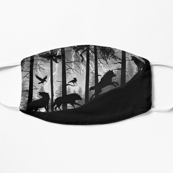Wolf Pack in Storm - WolfQuest Dream Flat Mask