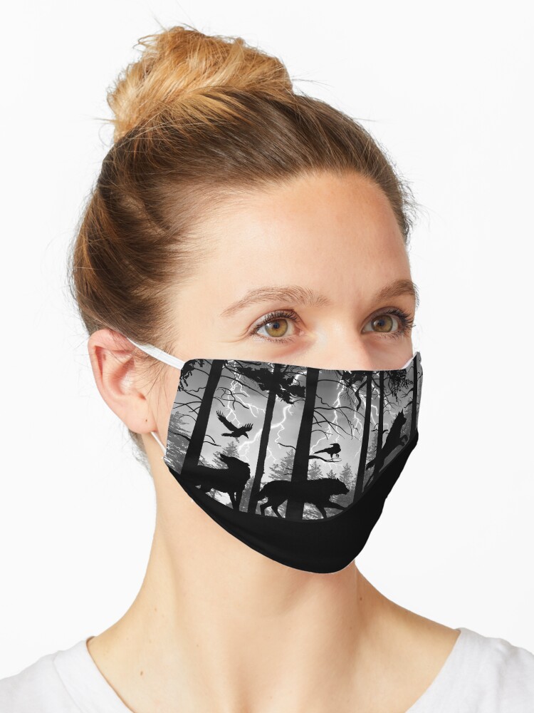 Wolfsrudel Im Sturm Wolfquest Dream Maske Von Wolfquest Redbubble