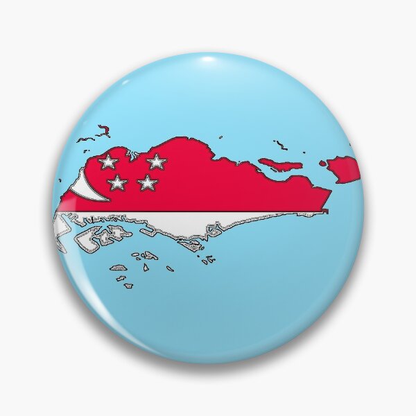 Item preview, Singapore Map With Flag designed and sold by Havocgirl.