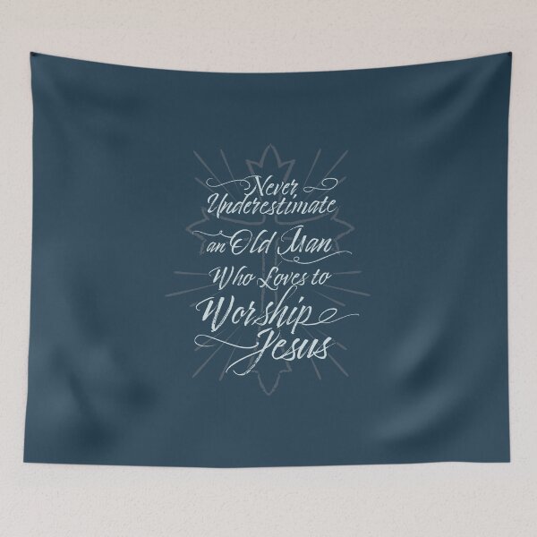 Item preview, Never Underestimate An Old Man Who Loves To Worship Jesus designed and sold by AscendMerch.