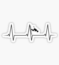 Skiing Downhill heartbeat Sticker