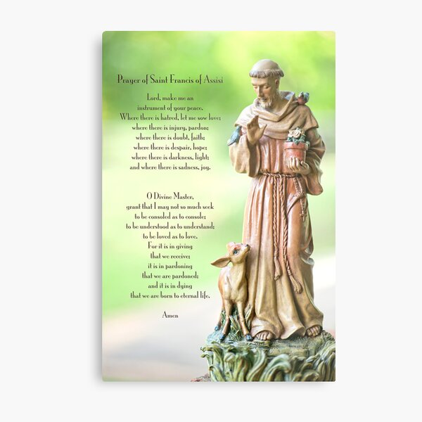 Prayer of St. Francis of Assisi Metal Print