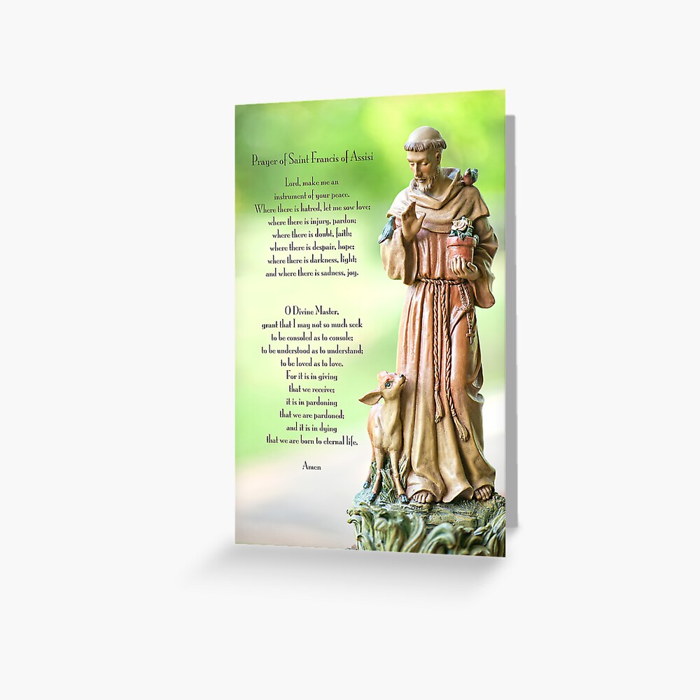 "Prayer of St. Francis of Assisi" Greeting Card for Sale by Miracles