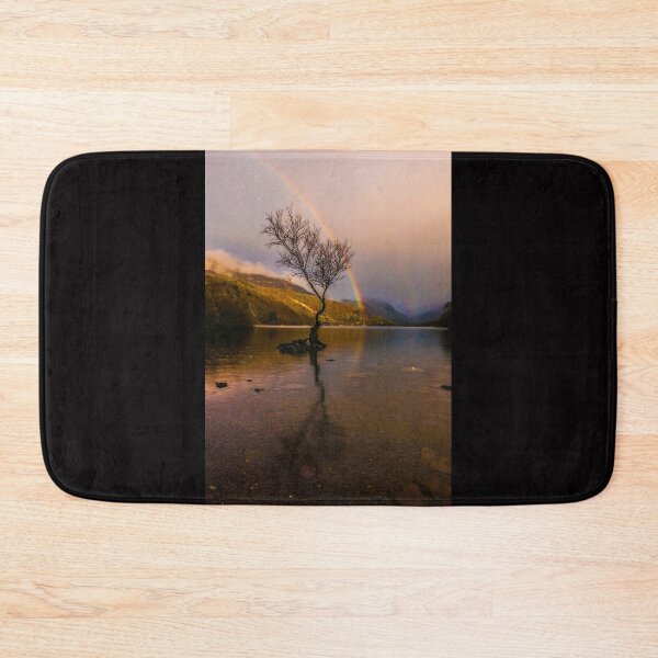 Item preview, Rainbow over the famous tree at Padarn Lake near Snowdon designed and sold by DafyddEm.