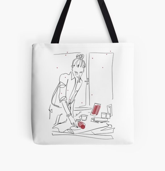 One Line Art Künstlerin Allover-Print Tote Bag