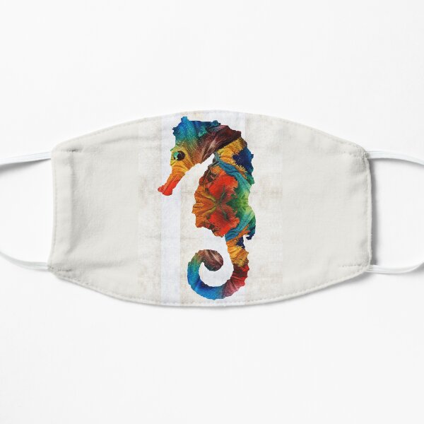Colorful Seahorse Art by Sharon Cummings Mask