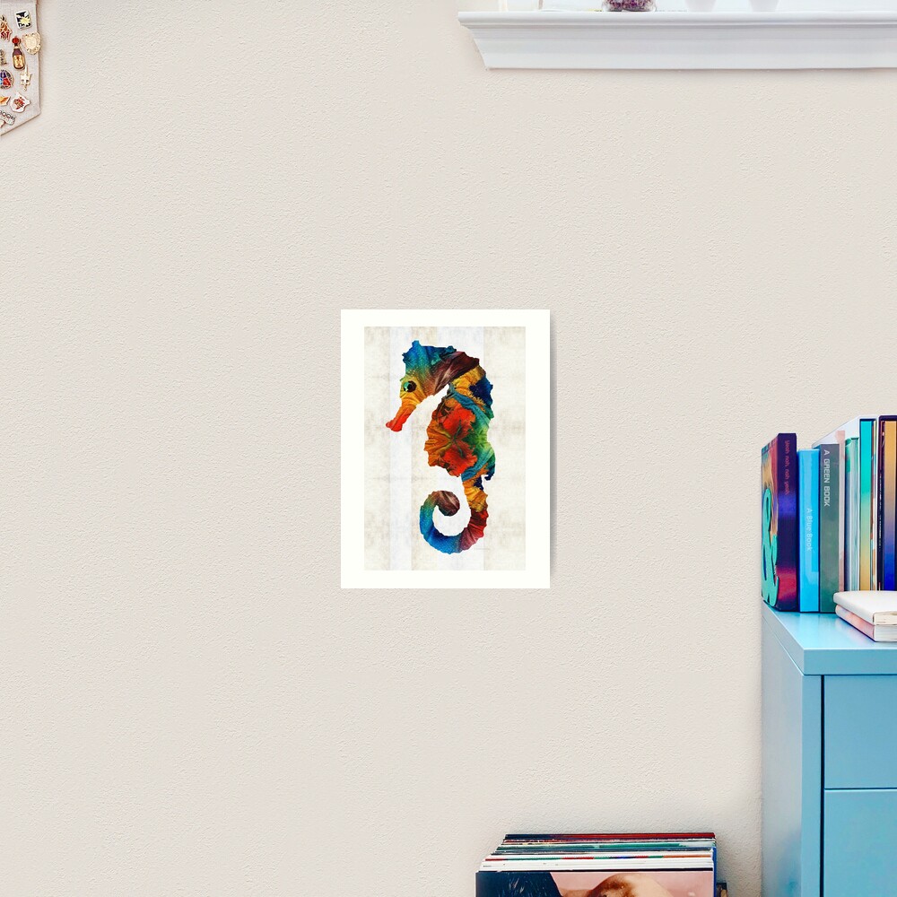 Colorful Seahorse Art by Sharon Cummings Art Print