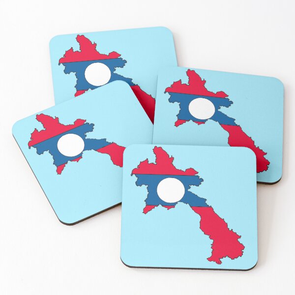 Item preview, Laos Map with Laotian Flag designed and sold by Havocgirl.