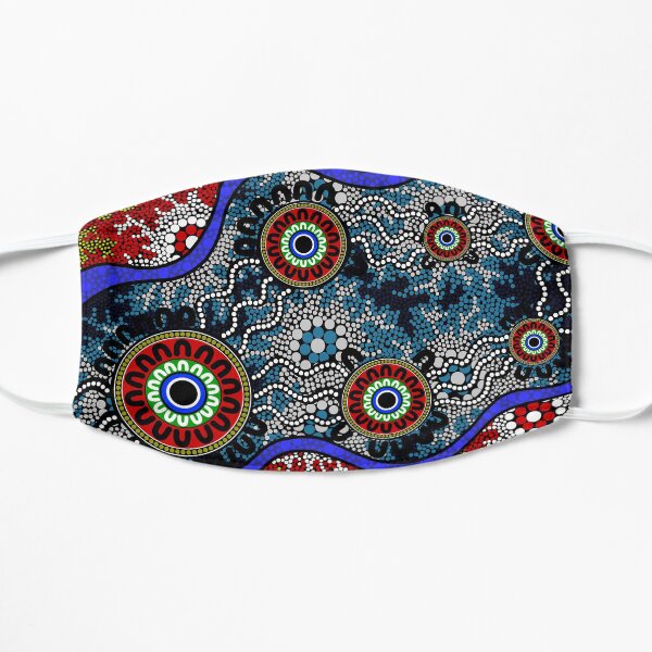 Authentic Aboriginal Art - Camping Dots Flat Mask