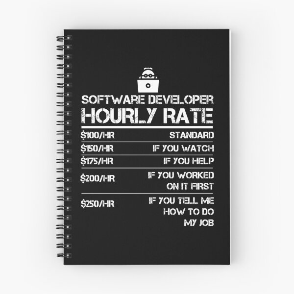 Item preview, Funny Software Developer Hourly Rate Gift T Shirt designed and sold by Orange Pieces.