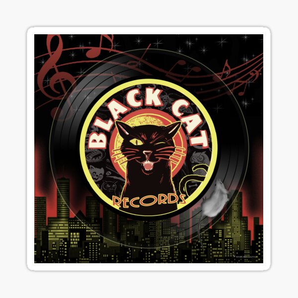Black Cat LP Art Deco Sticker