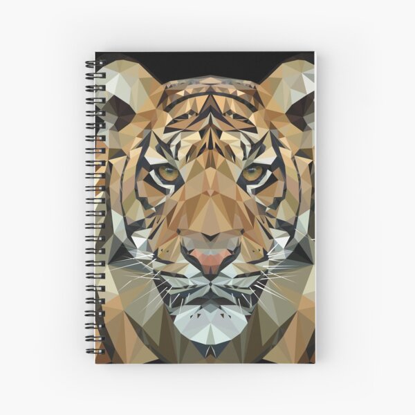Bengal Tiger Geometric Animal Design Spiral Notebook