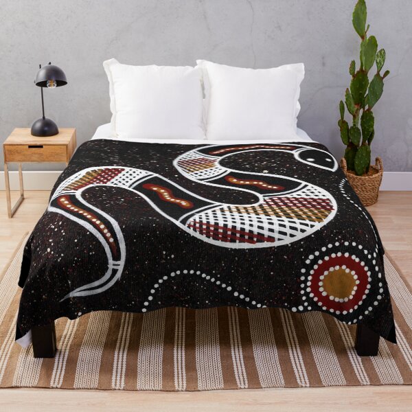Vista previa del artículo con la obra «Auténtico arte aborigen - Pintura - Serpiente», diseñado y vendido por HogarthArts.