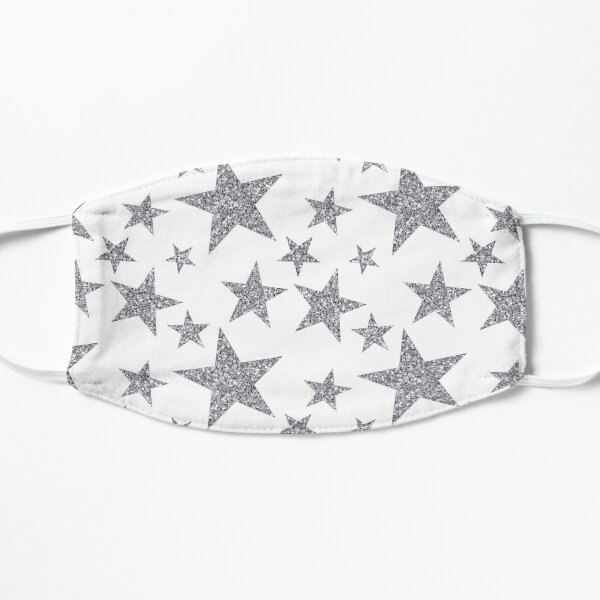 silver glittery repeating star pattern Mask